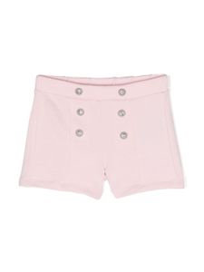 Balmain Kids short à boutons décoratifs - Rose