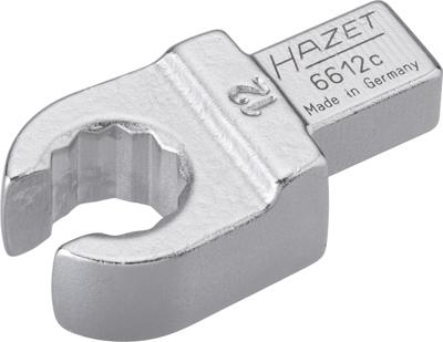 HAZET Insteek-ringsleutel · open 6612C-12 · 9 x 12 mm insteekvierkant massief · Buitentwaalfkant profiel · SW 12 mm