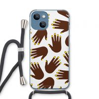 Hands dark: iPhone 13 mini Transparant Hoesje met koord
