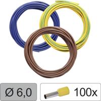 Quadrios 25CW126 Enkele ader LiFY 6.0 mm² Blauw, Bruin, Geel-groen 1 set(s)