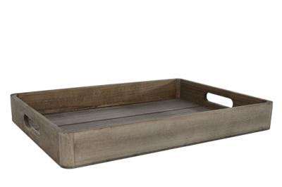 Dienblad Kai L grijs hout 36,5x26,5x4,5cm