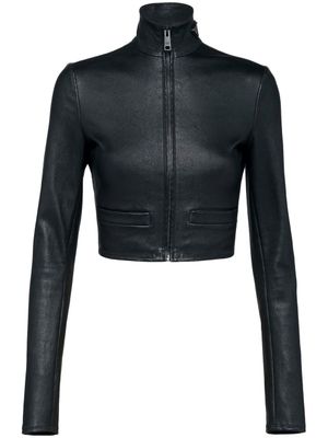 Prada veste crop en cuir Nappa - Noir