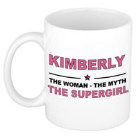 Kimberly cadeau mok - Woman Myth Supergirl - naam koffiemok - 300 ml - collega - moederdag