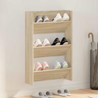 VidaXL Wandschoenenkast 60x18x90 cm spaanplaat sonoma eikenkleurig