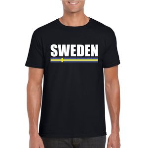 Zwart Zweden supporter t-shirt voor heren