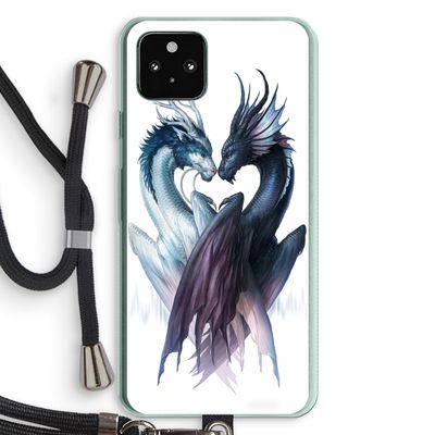 Yin Yang Dragons: Pixel 5a 5G Transparant Hoesje met koord