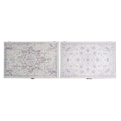 Decoratieve Doos DKD Home Decor Multicolour Hout MDF Etnisch Arabisch Teller (2 Stuks)