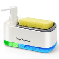3-in-1 Zeepdispenser Set met Sponshouder | Voor Keukenspoelbak 3-in-1 Zeepdispenser Set met Sponshouder | Voor Keukenspoelbak