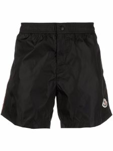 Moncler short de bain droit à patch logo - Noir