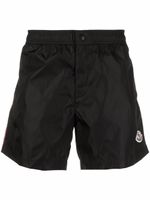 Moncler short de bain droit à patch logo - Noir