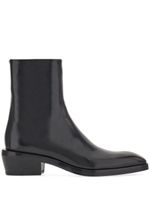 Ferragamo bottines en cuir à bout carré - Noir