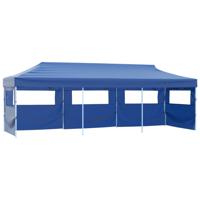 Vouwtent pop-up met 5 zijwanden 3x9 m blauw