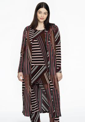Yoek Cardigan plissé STRIPES | Zwart | Maat 54/56