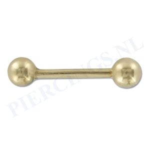 Barbell goud 14 karaat 1.2 mm 10 mm