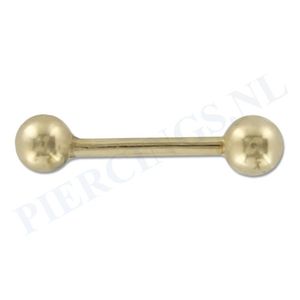 Barbell goud 14 karaat 1.2 mm 10 mm