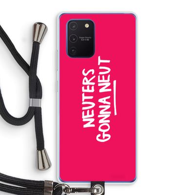 Neuters (roze): Samsung Galaxy Note 10 Lite Transparant Hoesje met koord