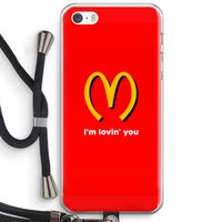 I'm lovin' you: iPhone 5 / 5S / SE Transparant Hoesje met koord