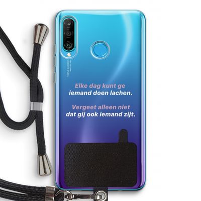 gij zijt ook iemand: Huawei P30 Lite Transparant Hoesje met koord