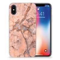 Apple iPhone X | Xs | TPU | Siliconen hoesje | Marmer Oranje