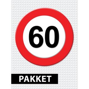 Verkeersbord  60 jaar versiering pakket   -