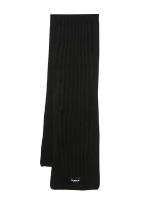 DONDUP écharpe en maille nervurée à patch logo - Noir