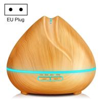 Perzik vorm houtnerf afstandsbediening Ultrasone luchtbevochtiger aromatherapie machine met LED-verlichting capaciteit: 400mL EU-stekker (licht hout