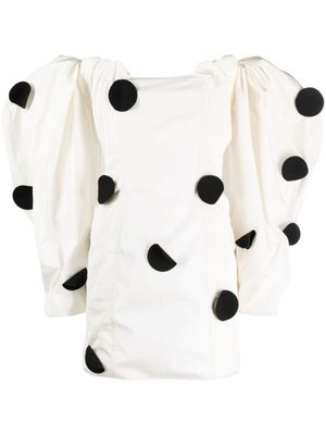 Jacquemus robe en taffetas La Robe à coupe courte - Blanc