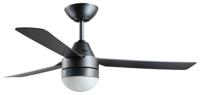 Beacon Zwarte ventilator met lamp Megara Ø 122cm IP55 531017