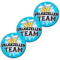 6x stuks grote blauwe vrijgezellen heren team button 10 cm - thumbnail