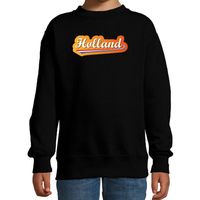 Holland met Nederlandse wimpel zwarte sweater / trui Holland / Nederland supporter EK/ WK voor kinde - thumbnail