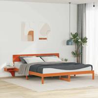 Bedframe met nachttafels met hoofdeinde Wasbruin 180 x 200 cm