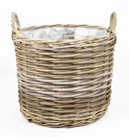 Van der Leeden Mand Rotan Grijs - Ø45 x H38 cm