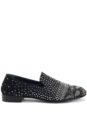 Giuseppe Zanotti mocassins Marthin à ornements en cristal - Noir