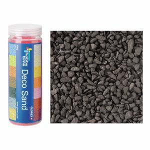 Fijn decoratie zand/kiezels - 2x - zwart - 500gr - Zandkorrels - Mini steentjes - 2 tot 6 mm