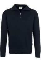 HAKRO 451 Comfort Fit Half-Zip Sweater zwart, Effen