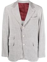 Brunello Cucinelli blazer à simple boutonnage - Gris