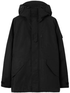 Burberry parka à logo imprimé - Noir