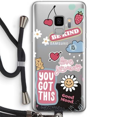 Positivity: Samsung Galaxy S9 Transparant Hoesje met koord