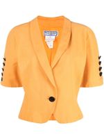 Saint Laurent Pre-Owned veste boutonnée à manches courtes (années 1980) - Orange - thumbnail