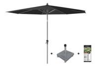 Platinum Riva stokparasol 3 m. rond - black met voet en hoes