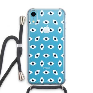 Eyes pattern: iPhone XR Transparant Hoesje met koord