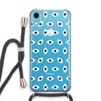 Eyes pattern: iPhone XR Transparant Hoesje met koord Eyes pattern: iPhone XR Transparant Hoesje met koord