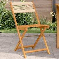 Bistrostoelen 2 st massief acaciahout en touw beige