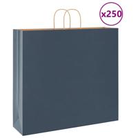 VidaXL Papieren zakken 250 st met hengsels 54x15x49 cm blauw