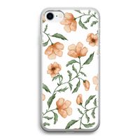 Peachy flowers: iPhone SE 2020 Transparant Hoesje