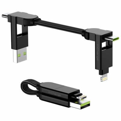 Rolling Square inCharge X | Alles in één kabel voor o.a. iPhone, Android, USB C en meer - Zwart