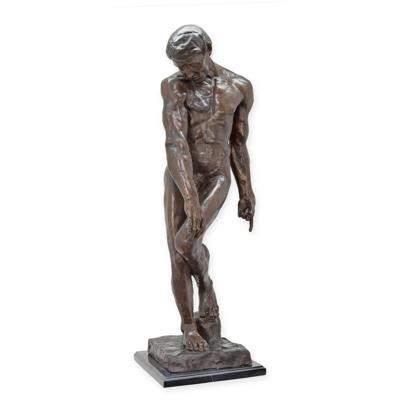 A BRONZE SCULPTURE OF ADAM