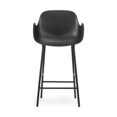 Normann Copenhagen Form barkruk H75 met armleuning Black vierpoot staal