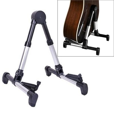 Eenvoudige opvouwbare verticale gitaar viool Ukulele beugel muziekinstrument Stand(Silver)