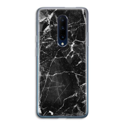 Zwart Marmer 2: OnePlus 7 Pro Transparant Hoesje